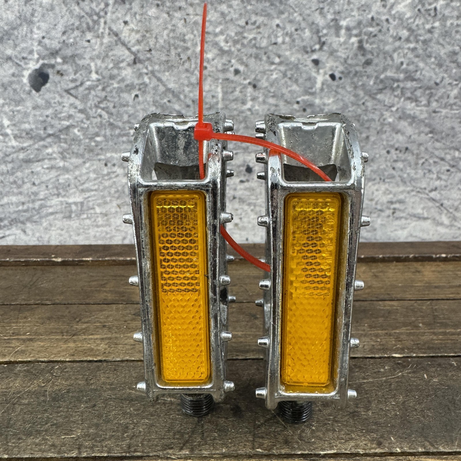 Vintage SR Custom-M BMX Pedals 9/16 Chrome Silver Pair Japan Old School 80s