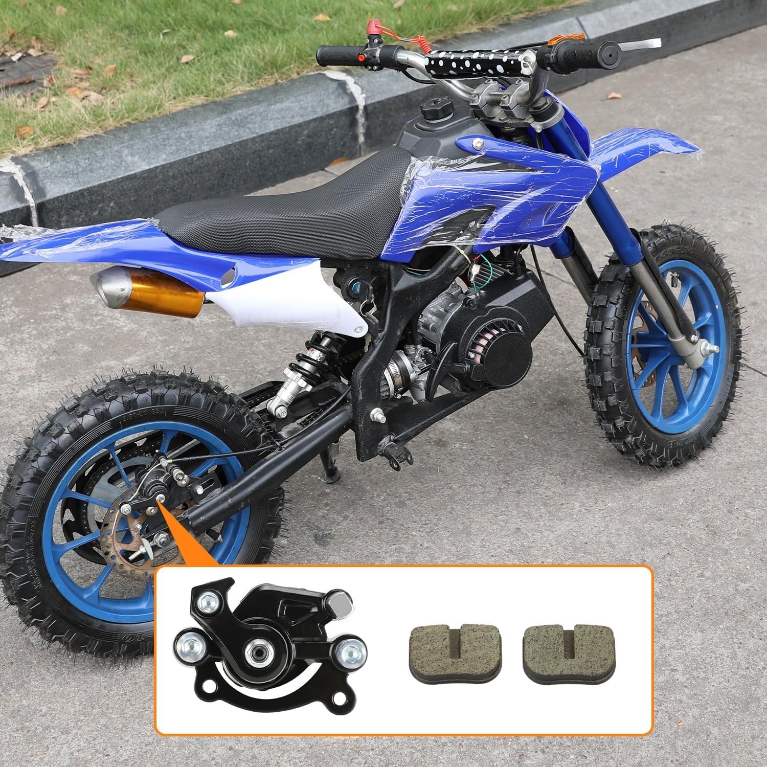 Mechanical Brake Caliper with Dual Pads for Various Mini Bike Models – 8.1 oz