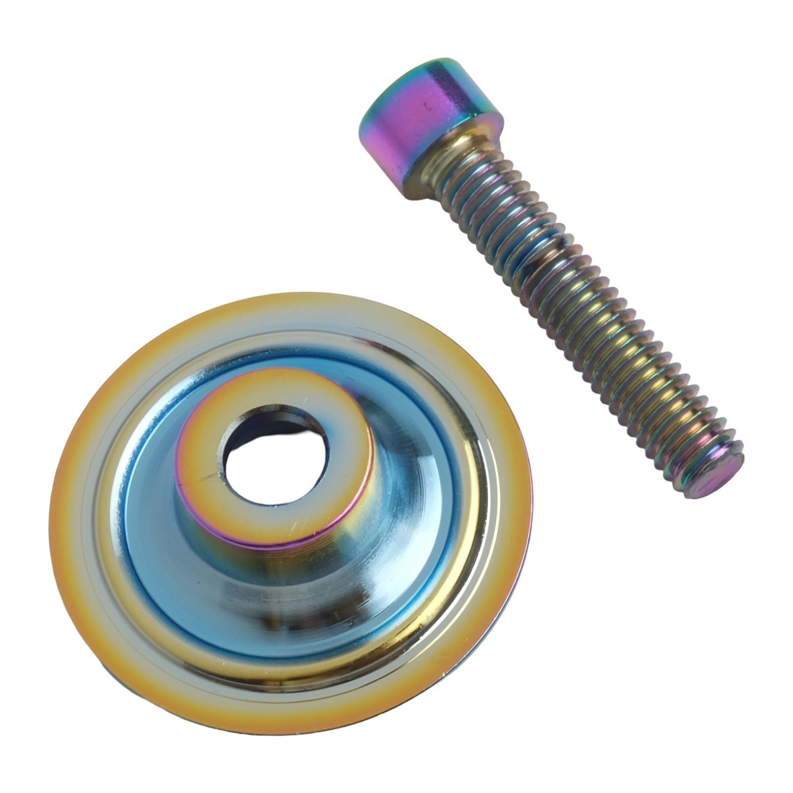 Lightweight Multicolor Oil Slick Headset Stem Cap Replacement Top Cover