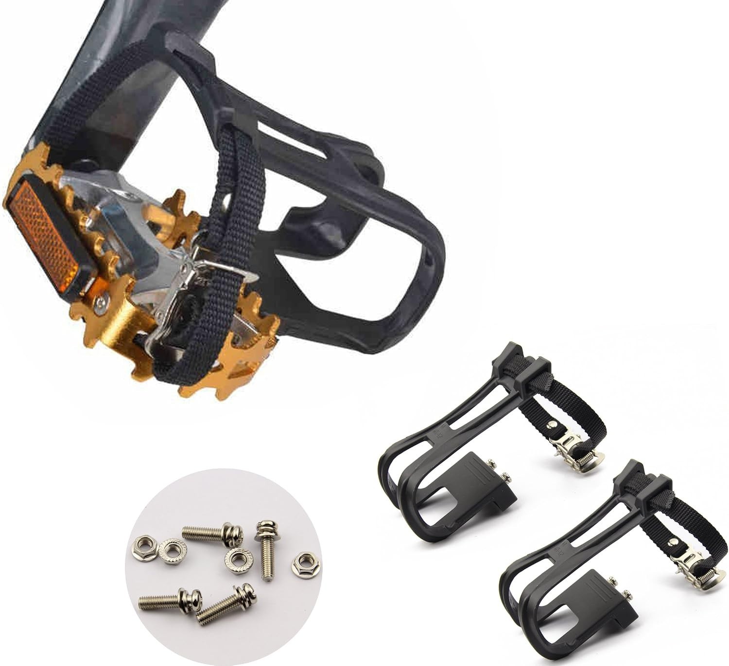 Universal Fit Pedal Toe Cages – Lightweight Nylon Cycling Straps for All Bikes