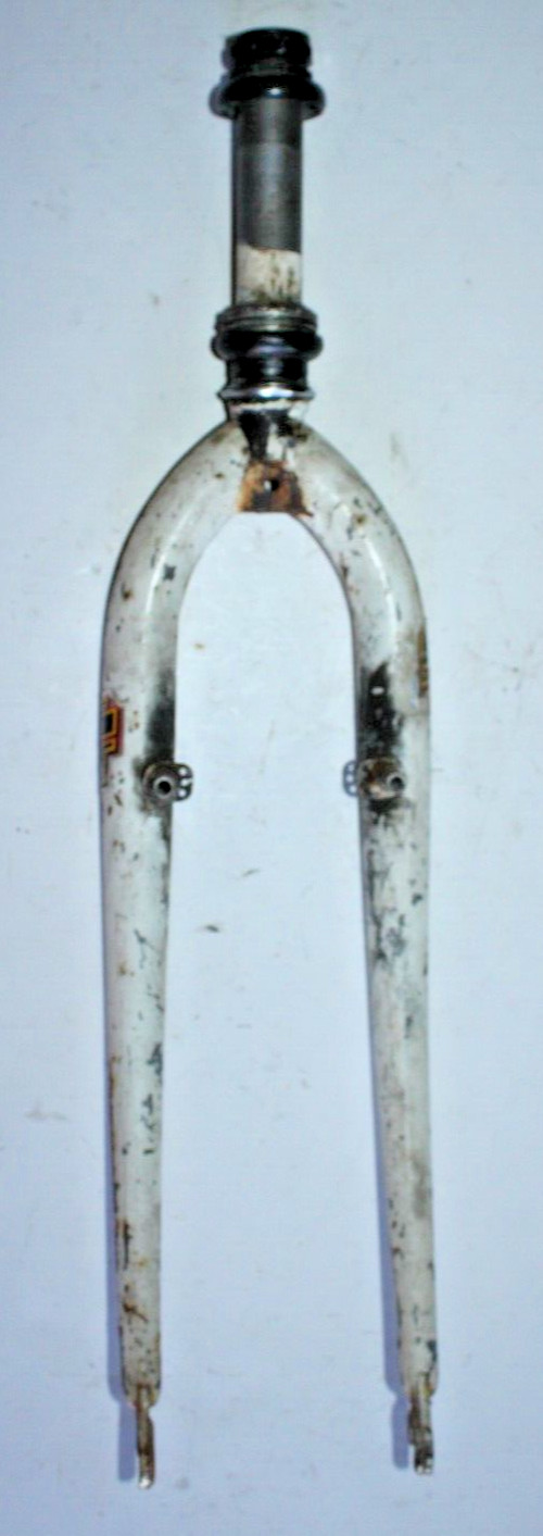 Vintage GT Rigid MTB Bike Fork 26″ 1″ Threaded 140mm WHT Steel Canti USA Shipper