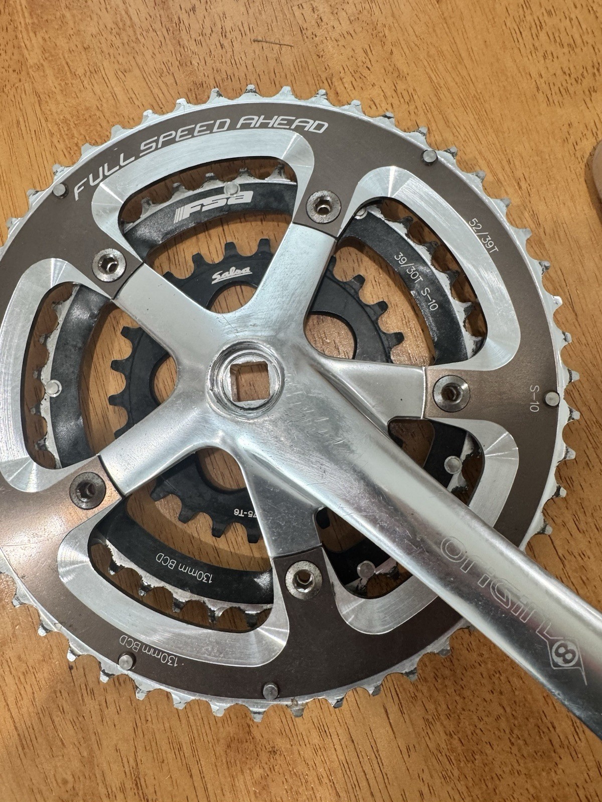 Origin8 Alloy Triple CrankSet 155mm Aluminum Square Taper Fsa Salsa Chainrings