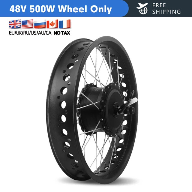 36V/48V 500W Ebike Conversion Kit Fat Tire 4.0 Tyre Front Wheel Hub Motor