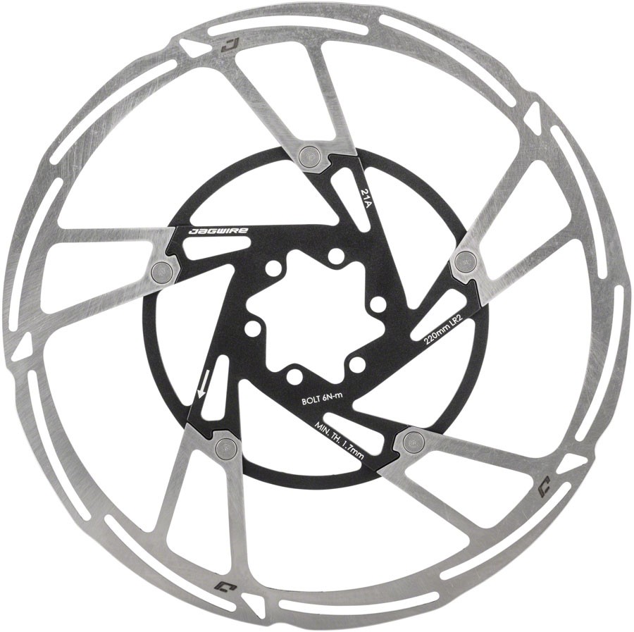 Jagwire Pro LR2 Disc Brake Rotor – 220mm, 6-Bolt, Silver/Black