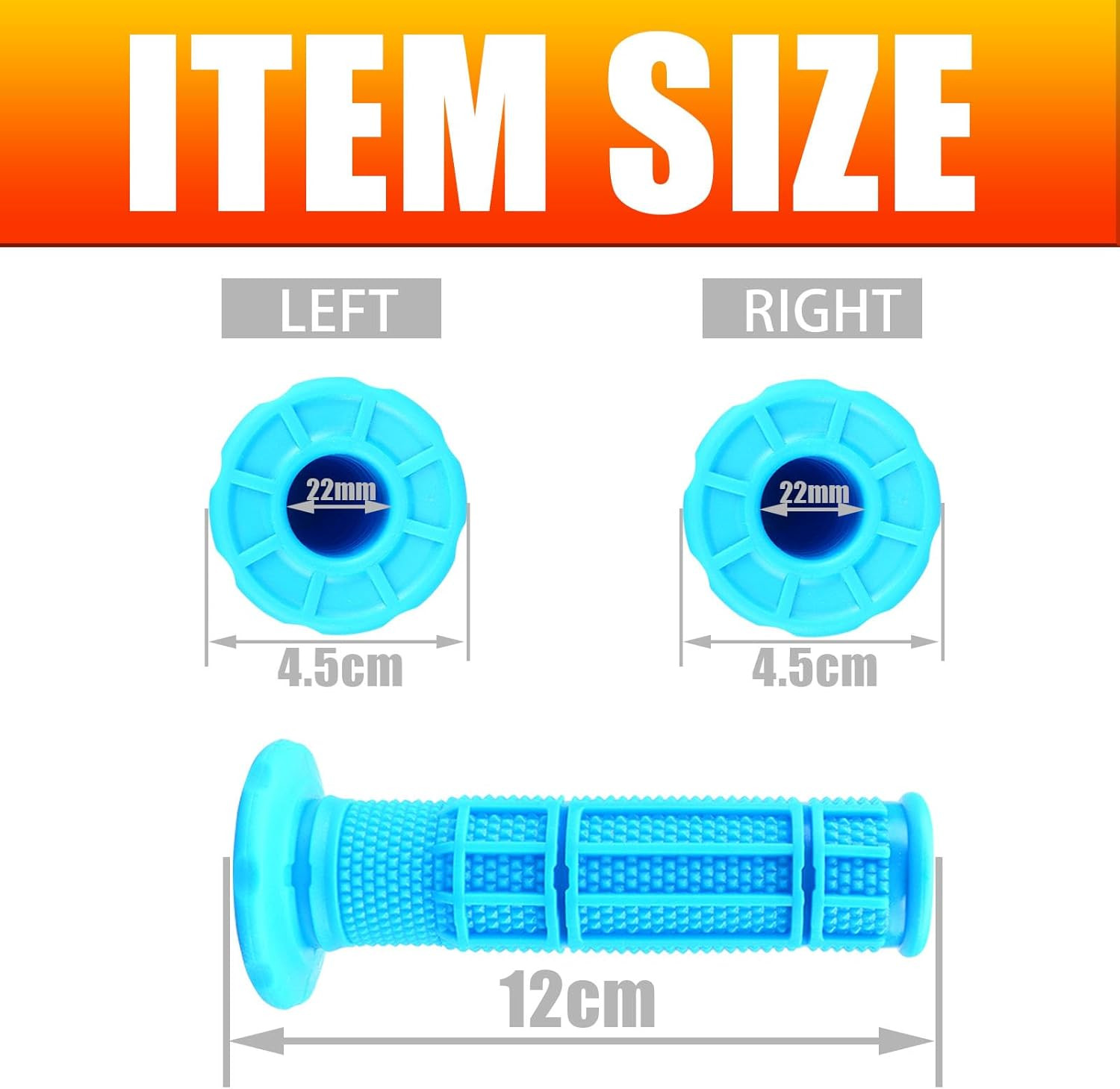 7/8» ATV Grips Upgrade Universal Handlebar Grips Soft Rubber Thumb Throttle