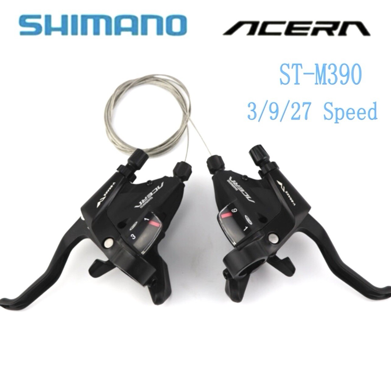 Shimano Acera ST-M390 MTB Bike 3×9 Speed Shifter Brake Combo Lever Black Silver