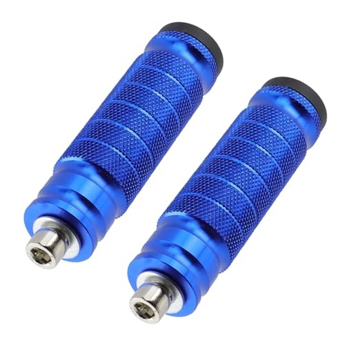 1 Pair Motorcycle Universal 8mm Foot Pegs,Aluminum Motorbike Rear Blue