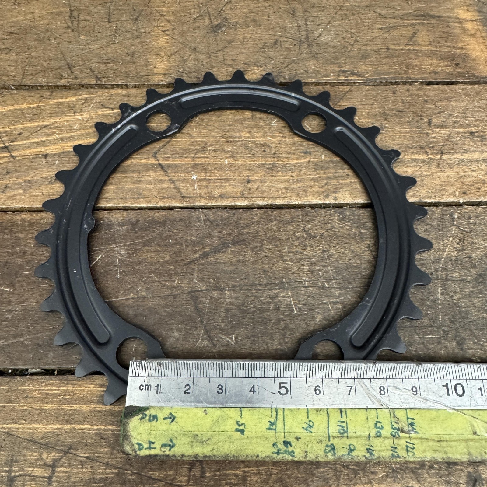 Shimano 34T Chainring 110mm 4-Arm Asymmetrical Black Aluminum Road Bike Inner