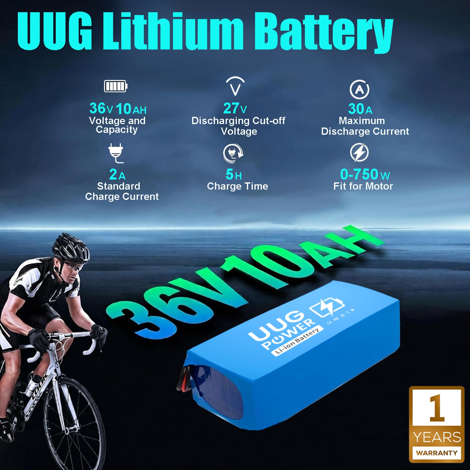 36V 10Ah Ebike Battery 36 Volt Lithium Battery for Electric Bicycle with 30A BMS