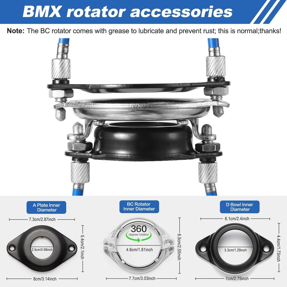 BMX Bike Gyro Brake Cables Kit – 1 Set Front + Rear (Upper + Lower) with Spin…