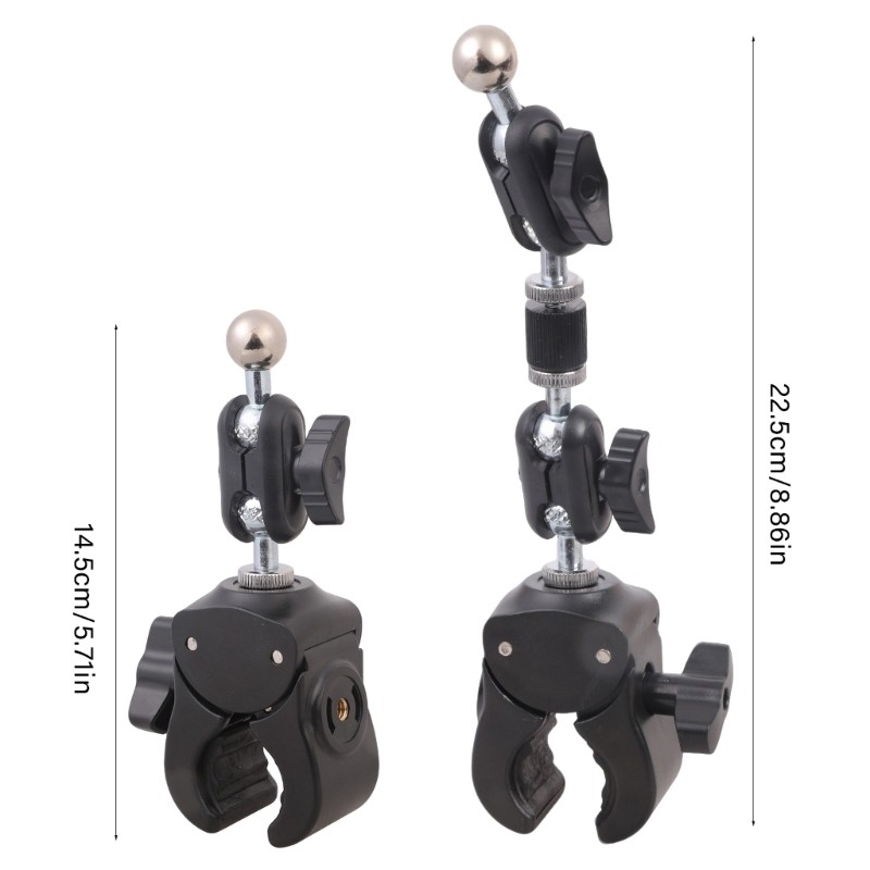 Adjustable Double Hole Handlebars Mount Including 17mm Ball Head for Accessories