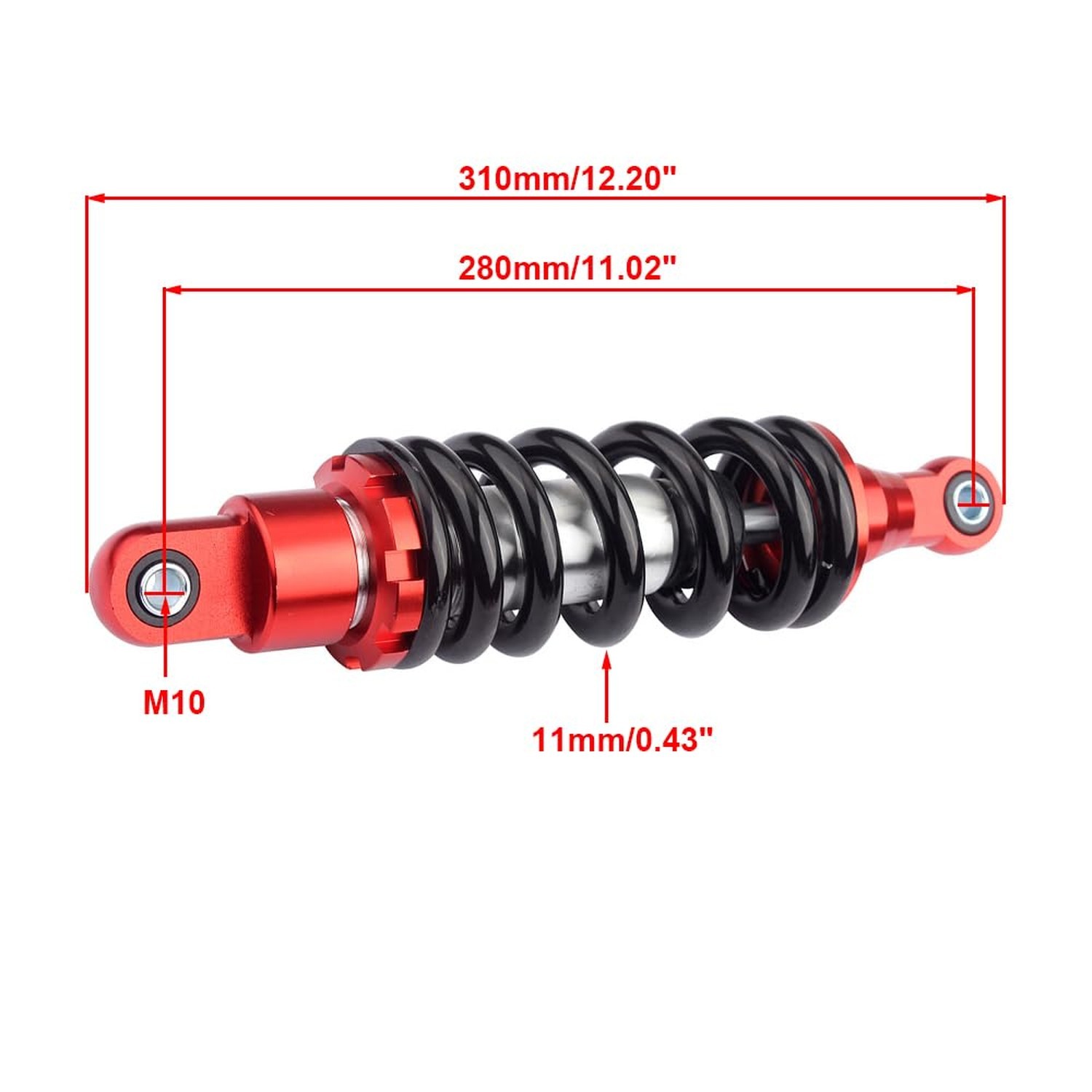 280mm 11″ Rear Shock Absorber 1000LBS Suspension Sensa-Trac Load Adjusting fo…