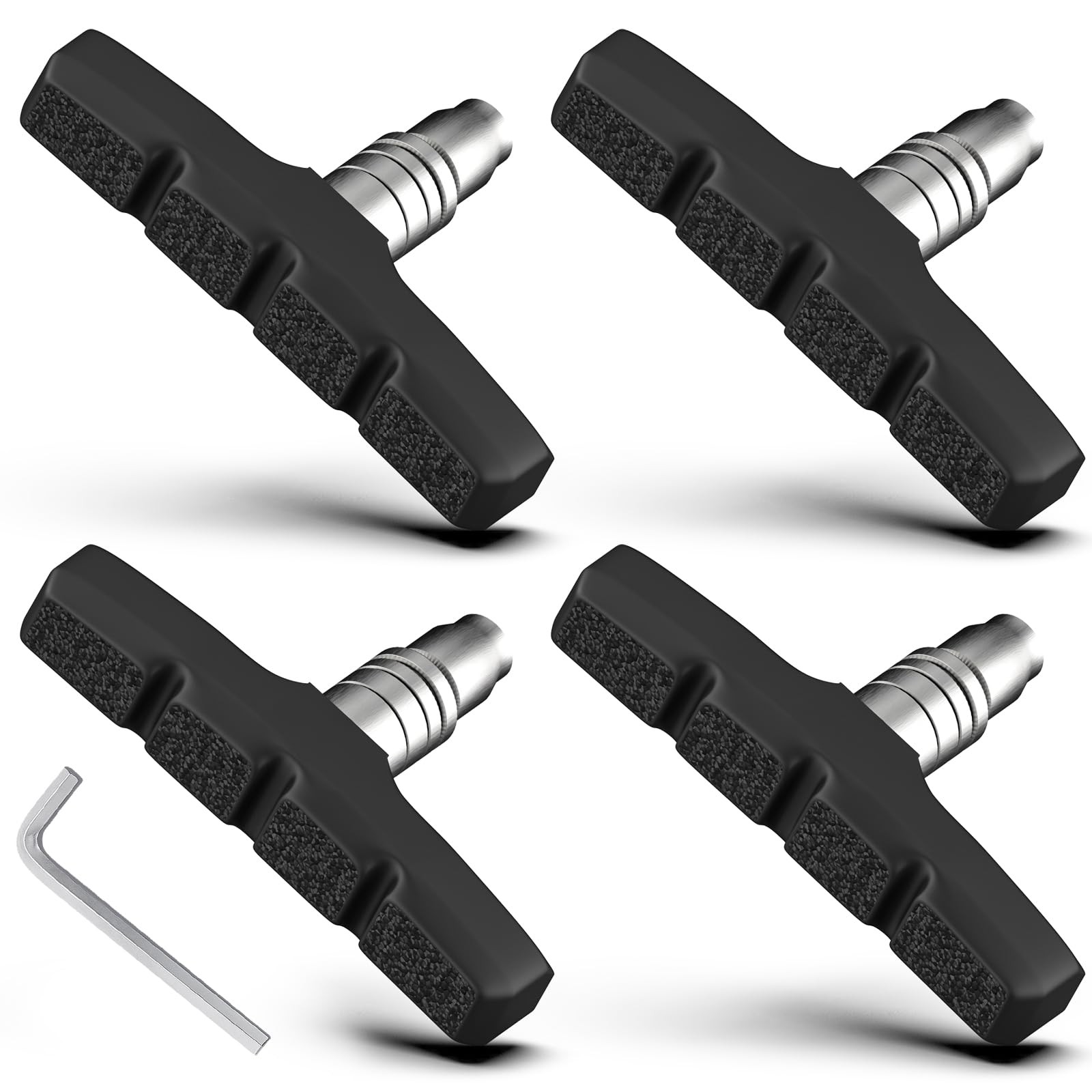 FJCTER Bike Brake Pads, 70mm Universal V 4PCS Small, Black