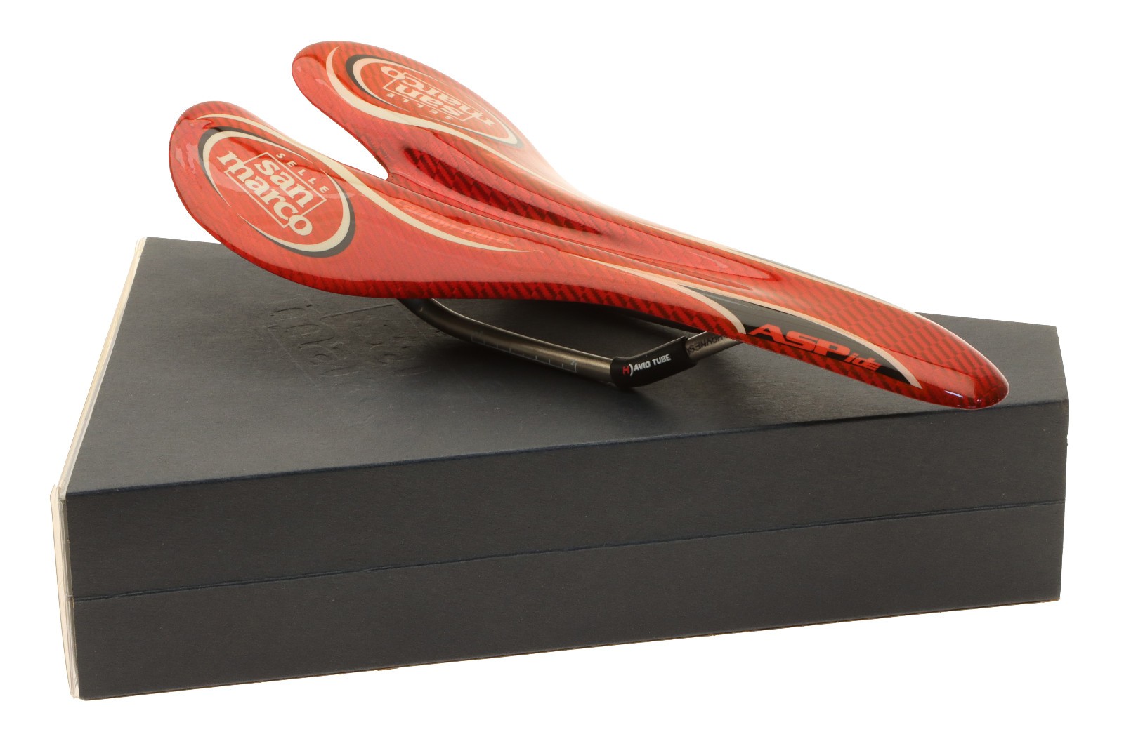 Selle San Marco Aspide Saddle Carbon Fiber Body Titanium Rails Red NIB NOS NEW