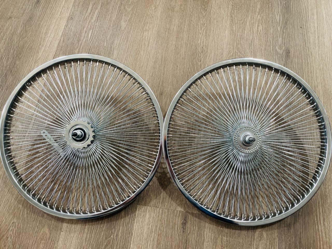 20″ Lowrider Bicycle Dayton Chrome Wheels 144 Spokes Front & Rear Pair 140