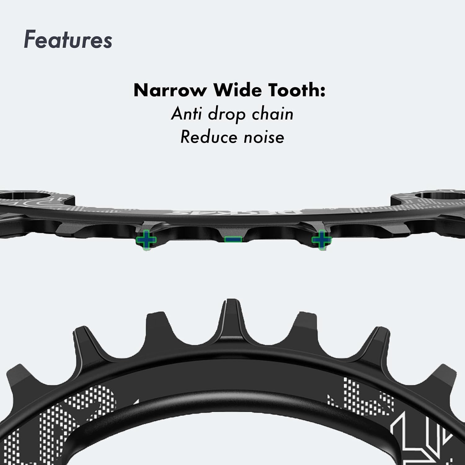 DJC Bike Chainring Asymmetrical 96BCD Narrow Wide Tooth 32T