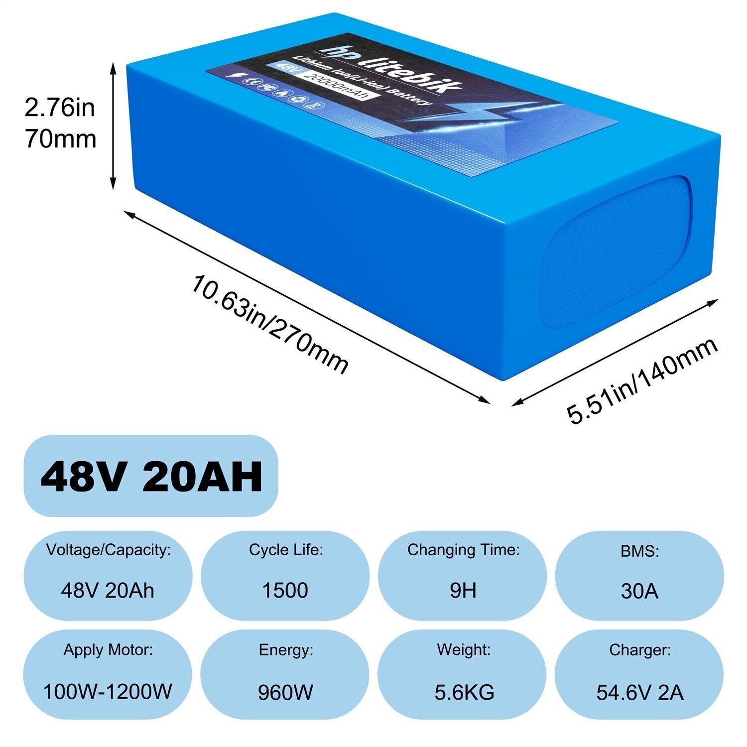 36V/48V/52V/60V/72V Lithium-ion ebike Battery 200W-3600W Scooter Electric Bike