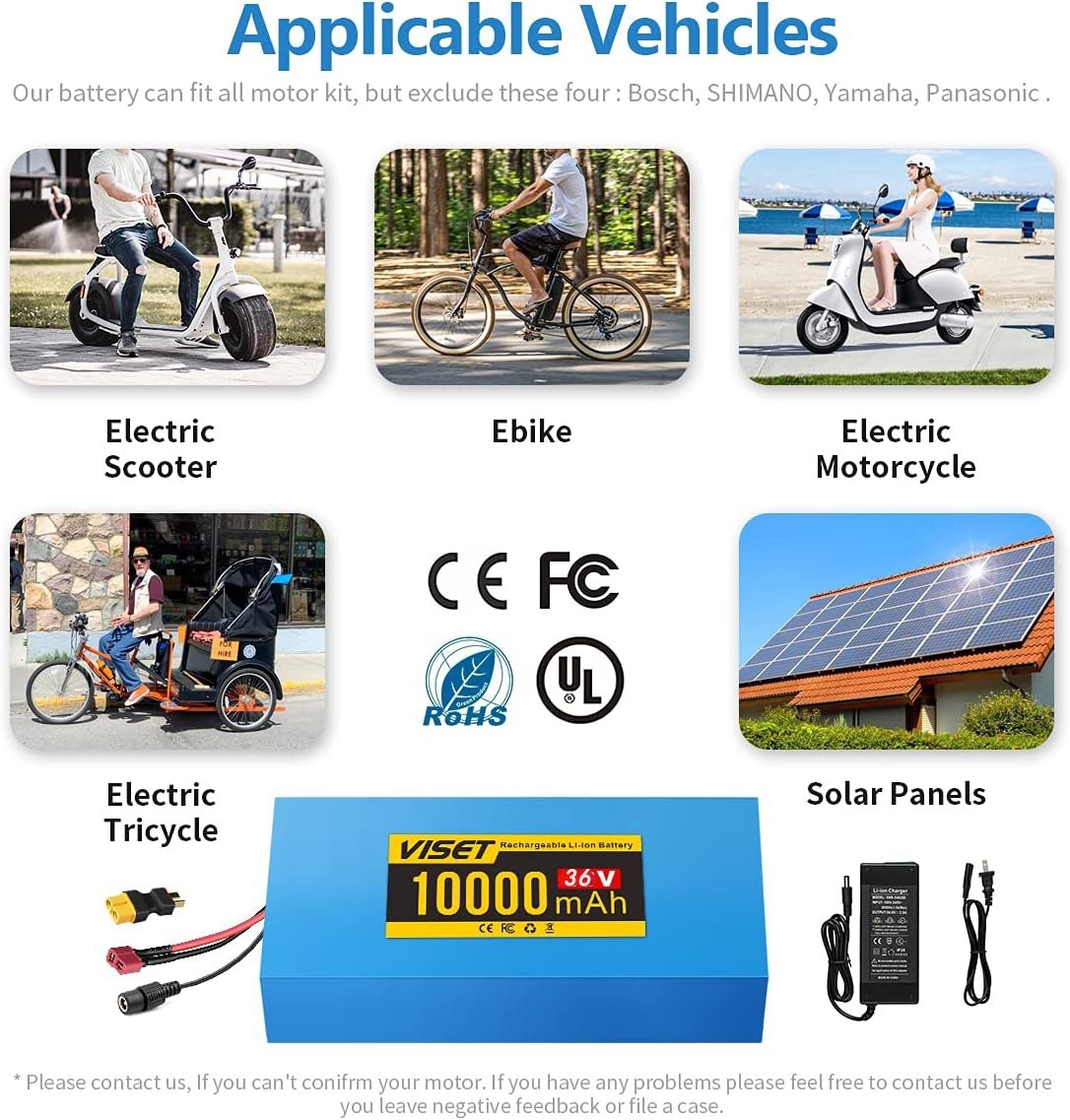 36V 14Ah Lithium ebike Battery for 200W-500W ebike Bicycle Electric Scooter 20A
