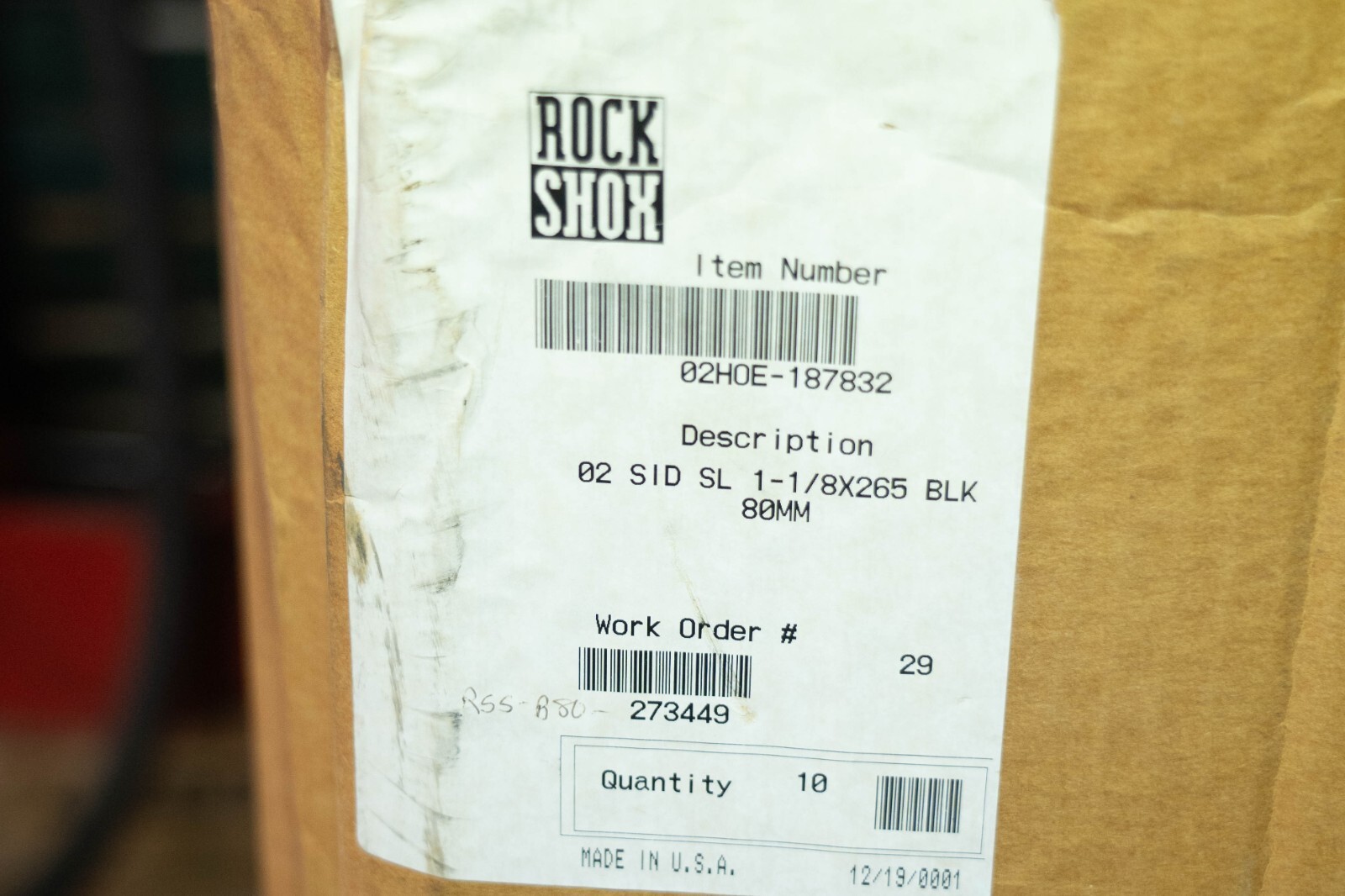 NOS ROCKSHOX SID SL PURE DUAL AIR 80mm 1+1/8 26″ VINTAGE OLD FORK MTB 2001