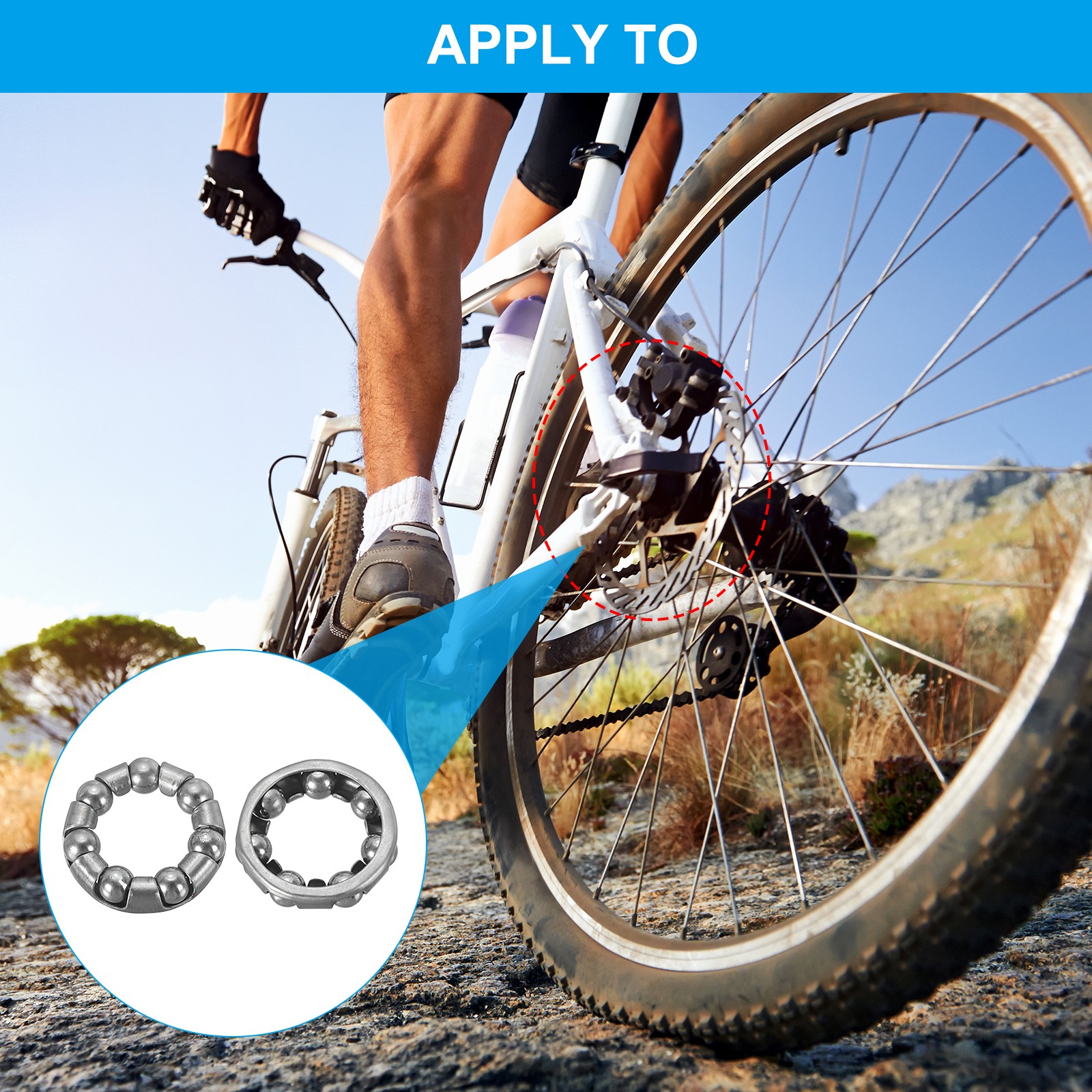 Bike Ball Crank Bearing 20mm x 7 Balls, 4 Pack Bicycle Bearings, Silver