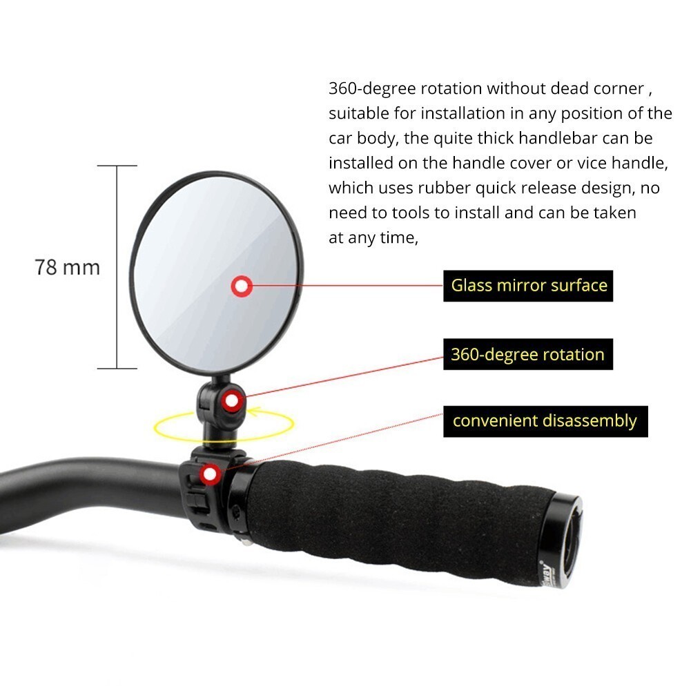 Ebike Magic Bicycle Rear View Mirror Fully Adjustable Rearview – Left OR Right