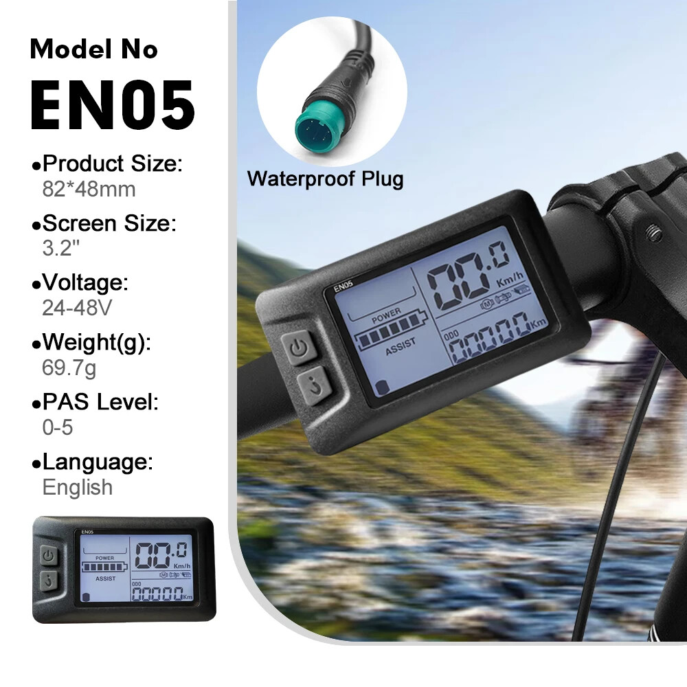 E-bike Display 24V/36V/48V/60V/72V Waterproof/SM Plug for E-bike Conversion Kit