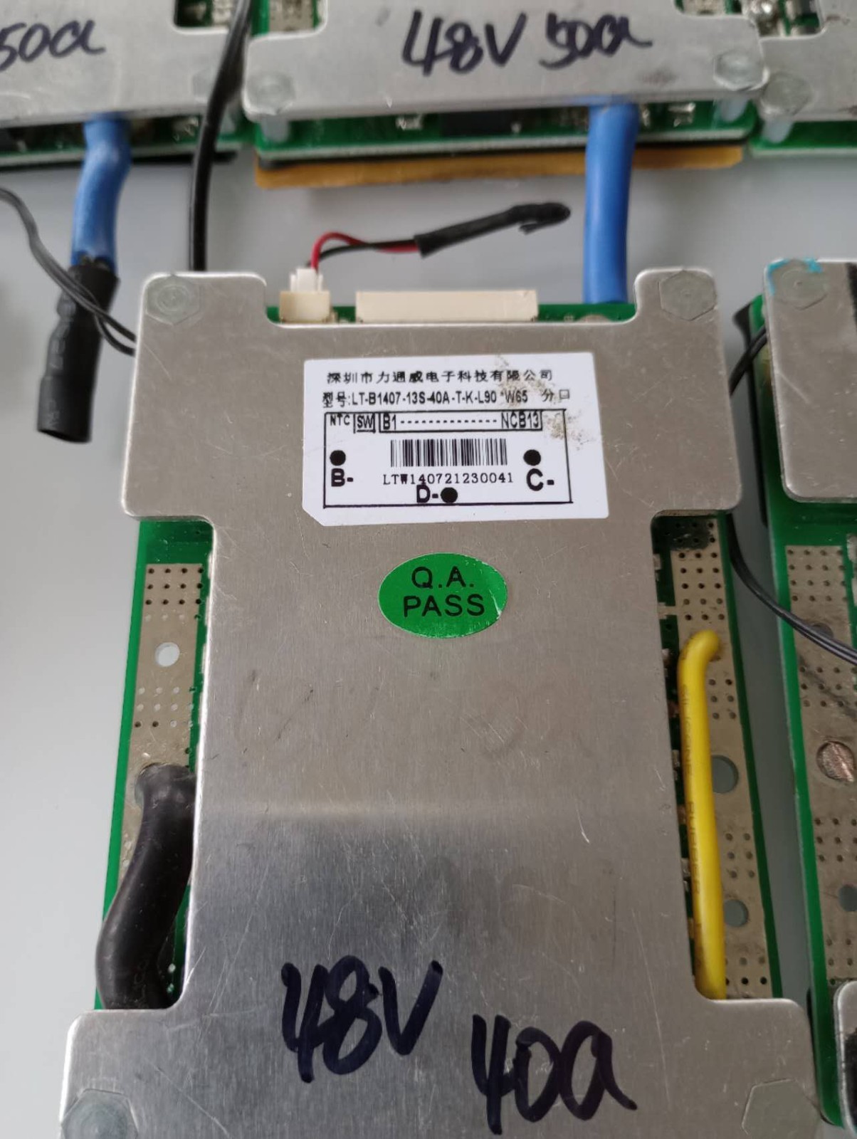 7 of 48v 36v 13s 10s Lithium Battery rated 40-50a BMS for 2000-2500w motor used