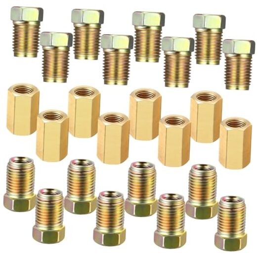 Pieces 3/8 Inch-Threads Brake Line Fittings Assortment for 3/16 Inch Tube 24