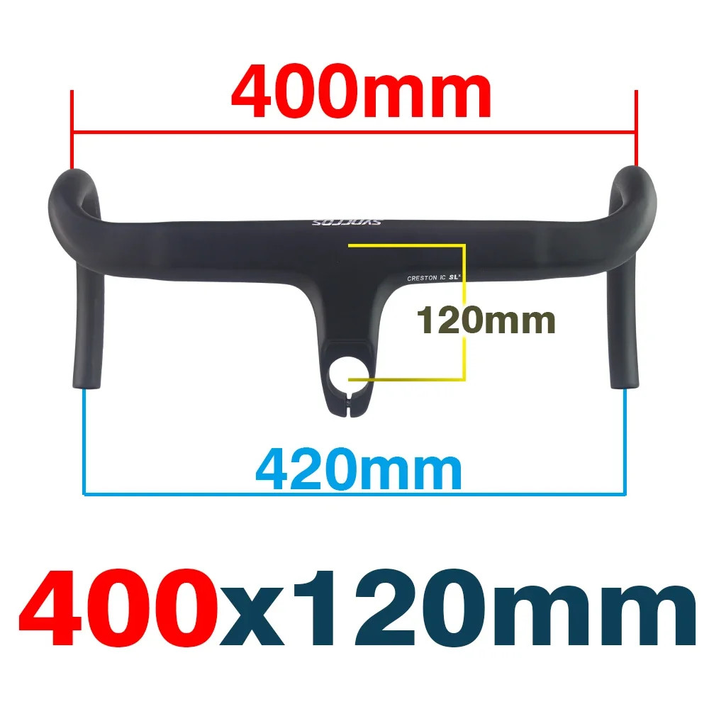 Syncros Road Bike Aero Bar Carbon Internal Cable Integrated Drop Bar with Spacer