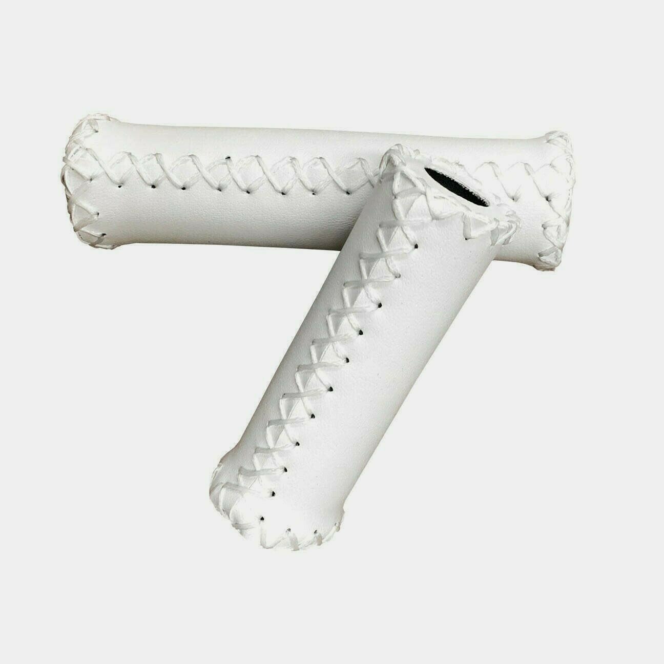 WHITE Synthetic Leather Grips for 3/7 Speed Beach Cruiser City Hybrid Bikes