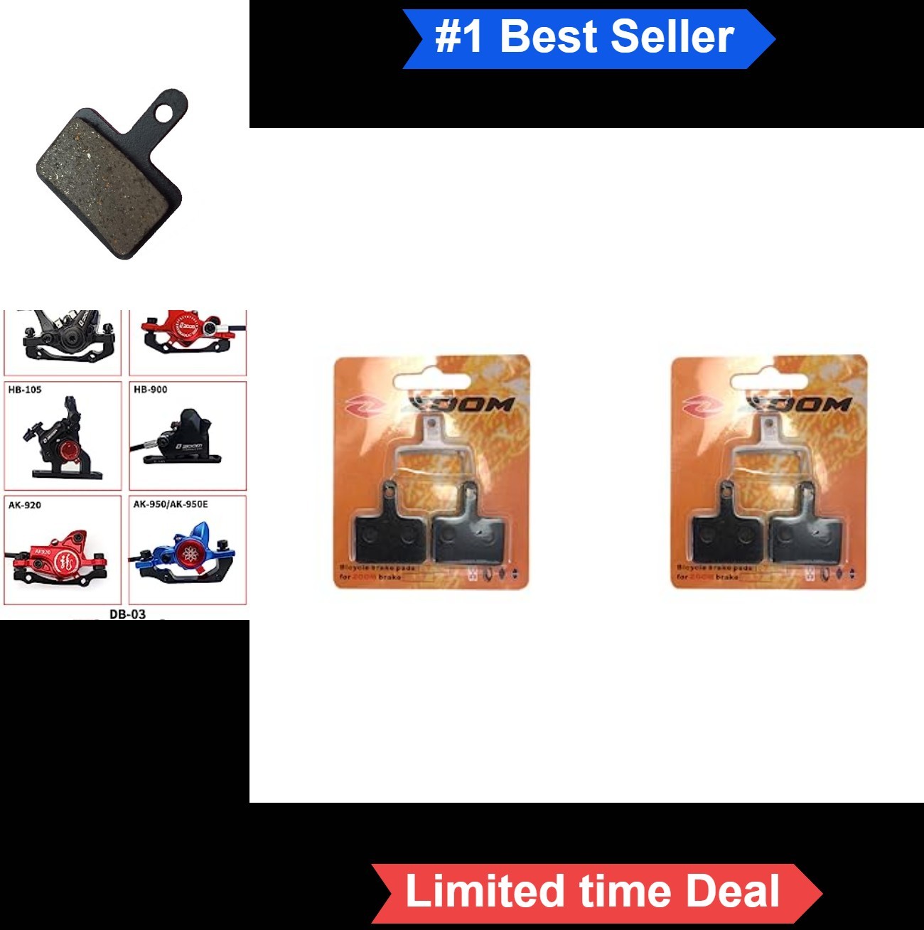 Mountain Bike Brake Pads 2 Pairs for Zoom DB-680 HB-875E HB-105 HB-900 AK920