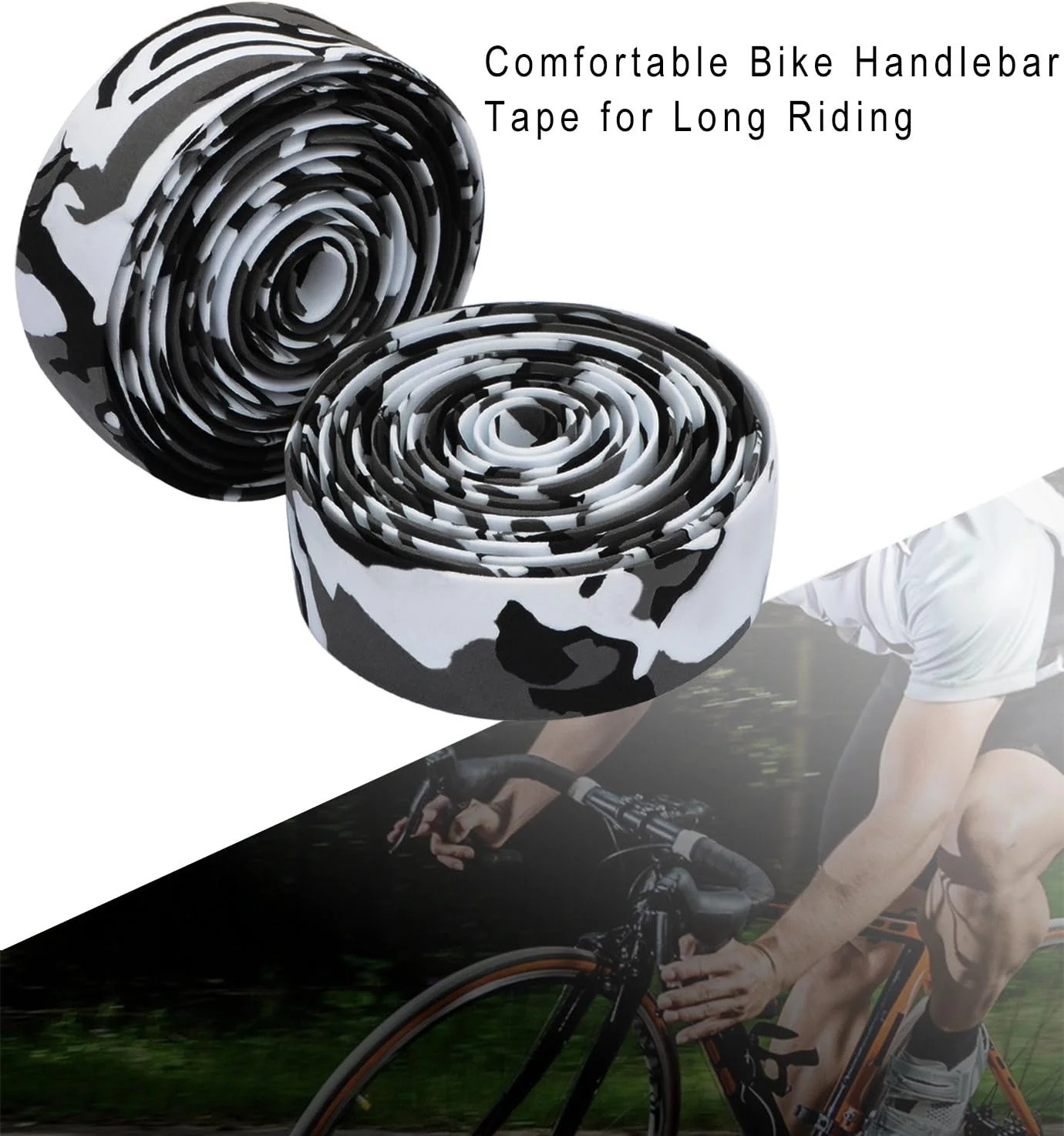 TOPCABIN Comfort Gel Road Bike EVA Handlebar Tape Bike Bar Tape Camouflage Serie