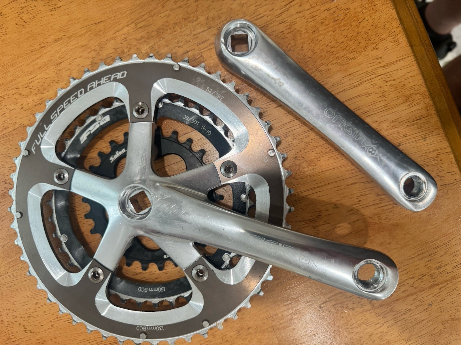 Origin8 Alloy Triple CrankSet 155mm Aluminum Square Taper Fsa Salsa Chainrings