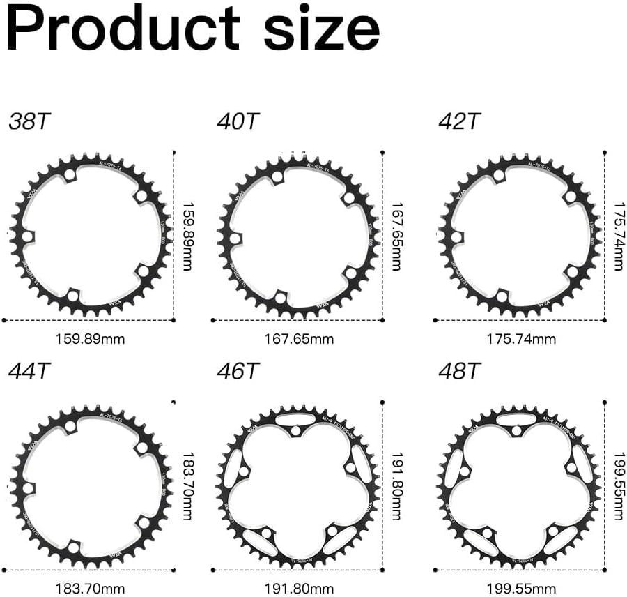 130BCD Chainring – CNC Machined 7075-T6 Aluminum Narrow-Wide 50T black
