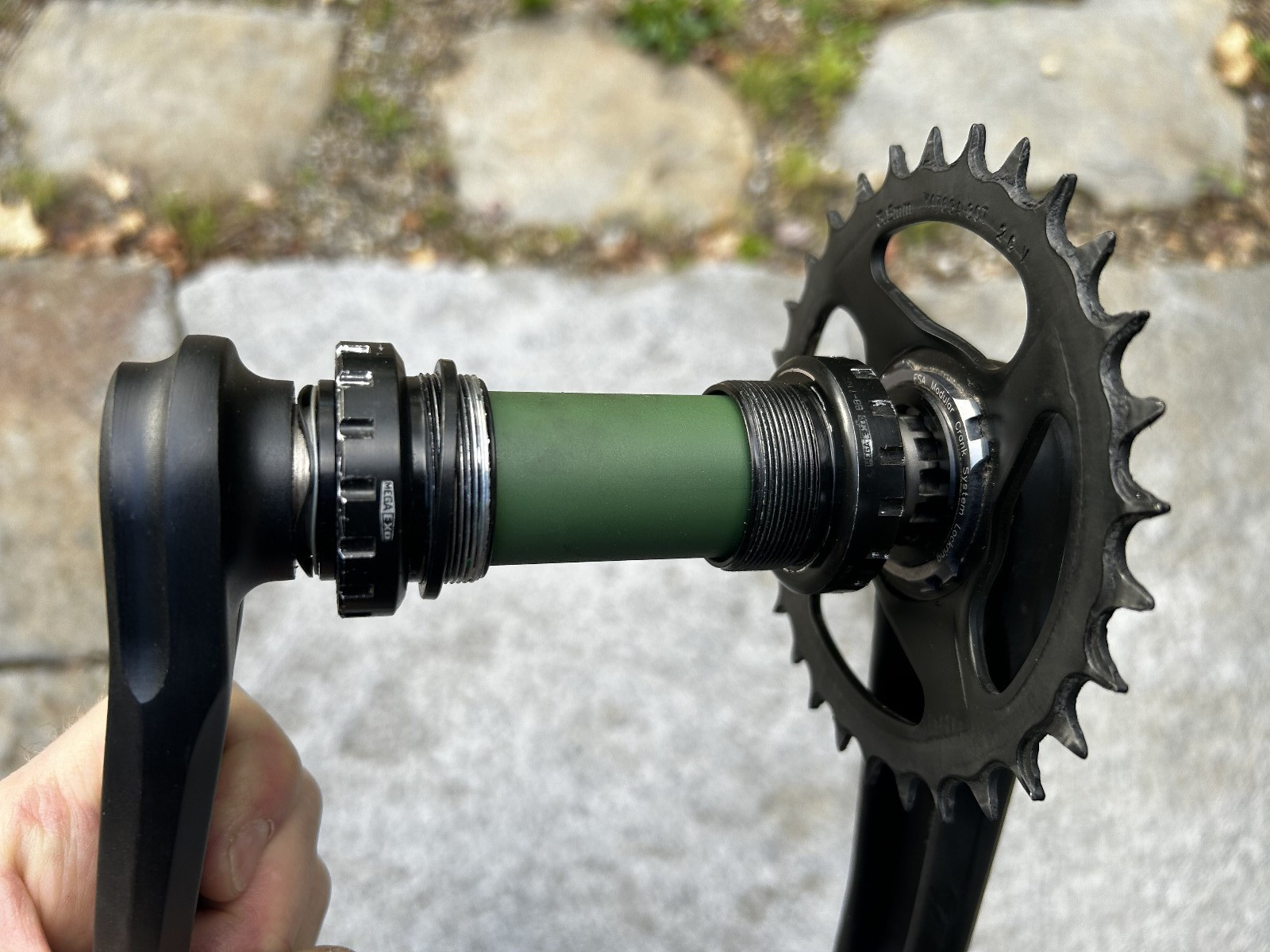 FSA Comet crankset, with 1x chainring and bottom bracket