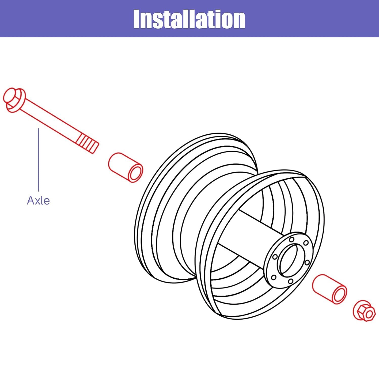 Mini Bike Axle Set Rear Front Replacement for Coleman CT100U 270mm 225mm
