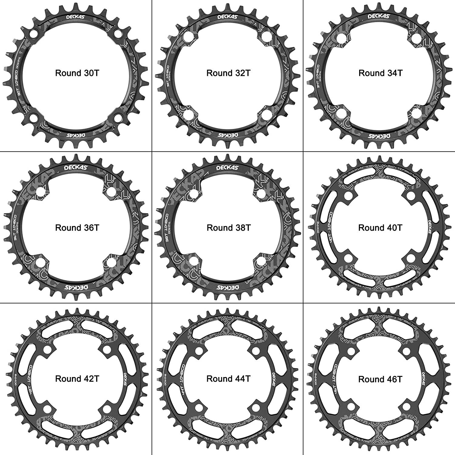 DECKAS 104BCD Narrow Wide 1X Chainring 32-52T Round/Oval CNC Black for 7-12S MTB