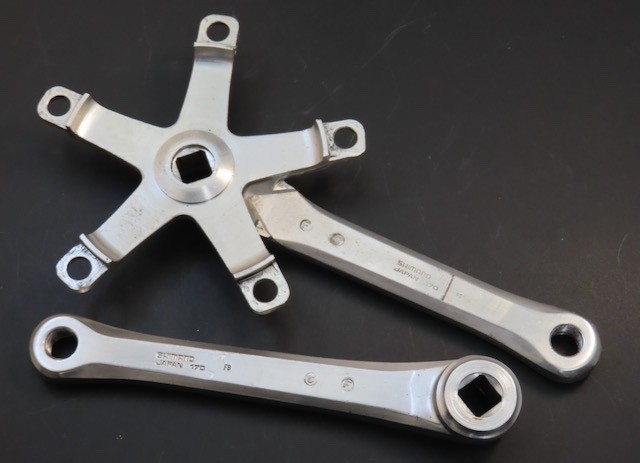 Vintage 170mm x 130bcd Shimano 600 Arabesque crank arms Japan