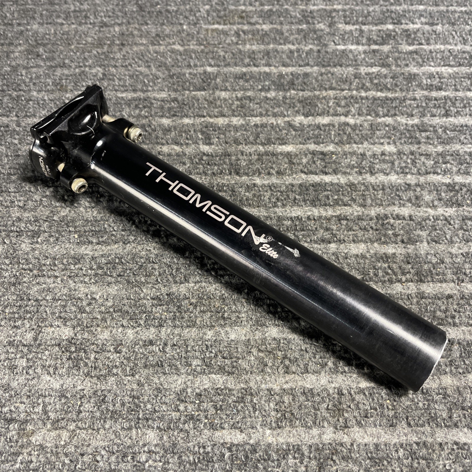 Thomson Elite Seat Post Black 30.9mm Double Bolt Precision 12º Cut Short 7-1/2″