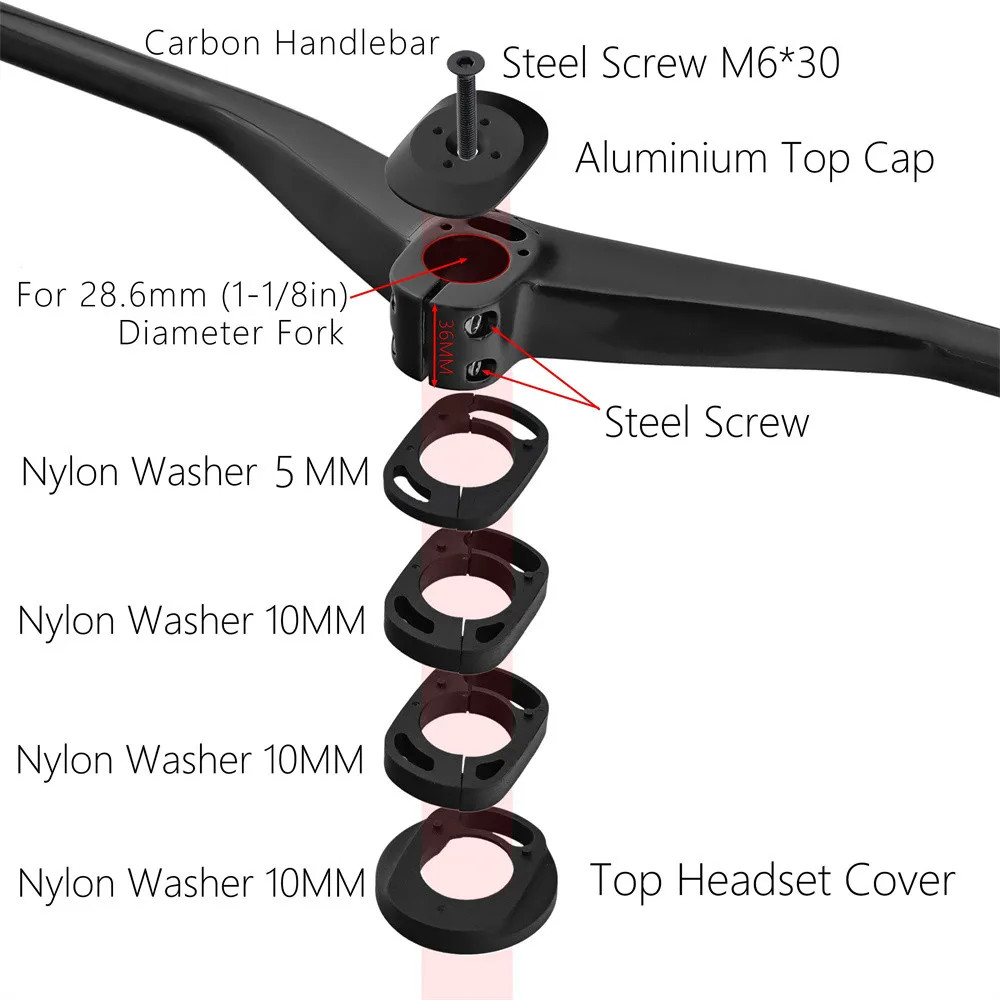 Carbon MTB Bicycle -12 Degree One-shaped Integrated Riser Handlebar with Stem