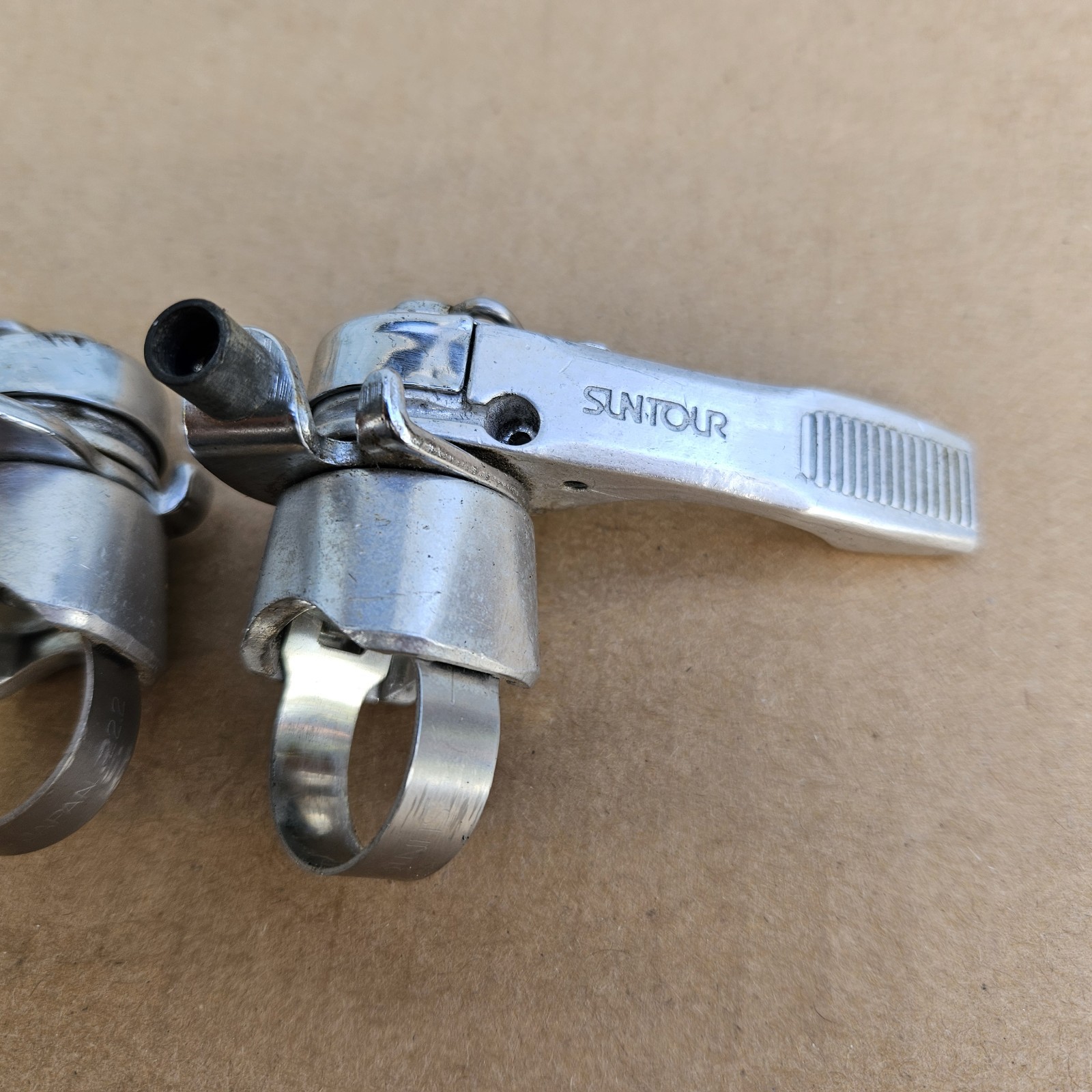 Vintage Suntour Power Ratcheting Thumb Shifters 6 Speed 3×6 Left Right Set Japan