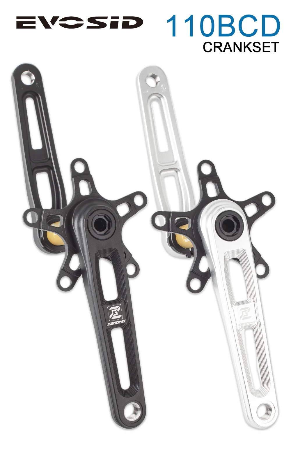 165/170/175mm Road Bike Crankset Folding Bicycle Hollow Crank Chainring 110BCD