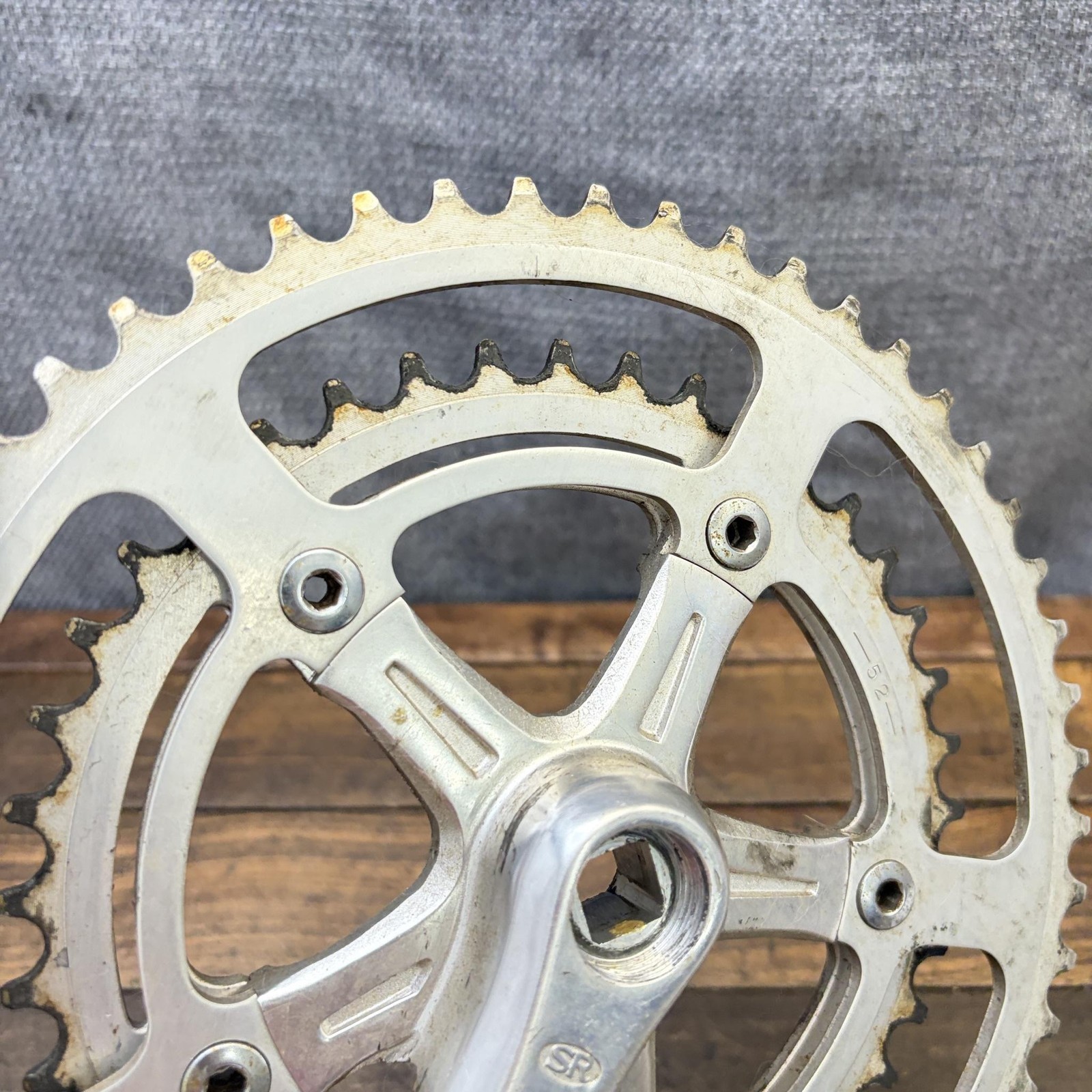 Vintage SR Double Crankset 170mm 118 BCD 52/40T Road Bike Fits 70s Trek