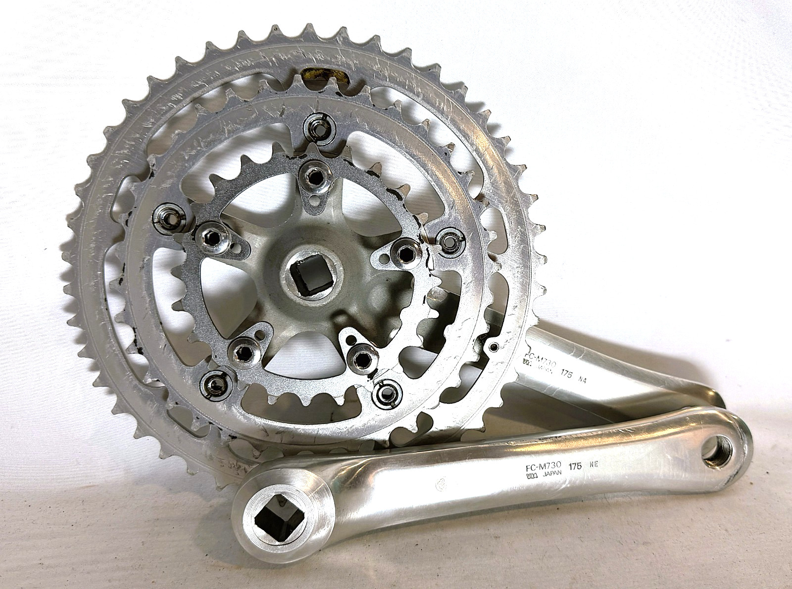 Vintage SHIMANO Deore XT FC-M730 triple crankset mountain bike mtb race team