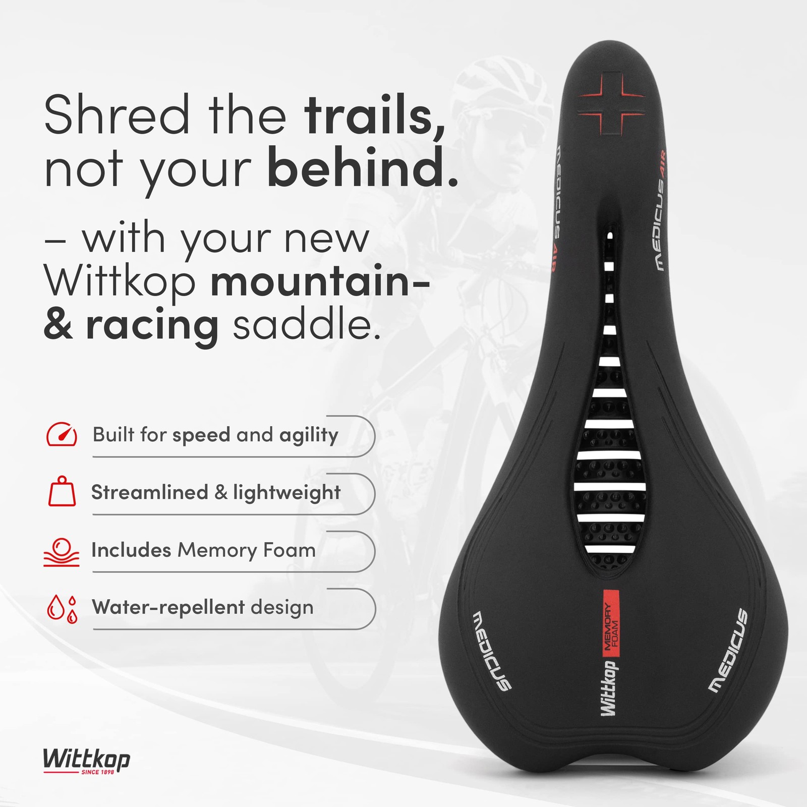 Wittkop Mountain Bike L: 11 in; W: 5.4 H: 2.7 Weight: 0.8 lb, black