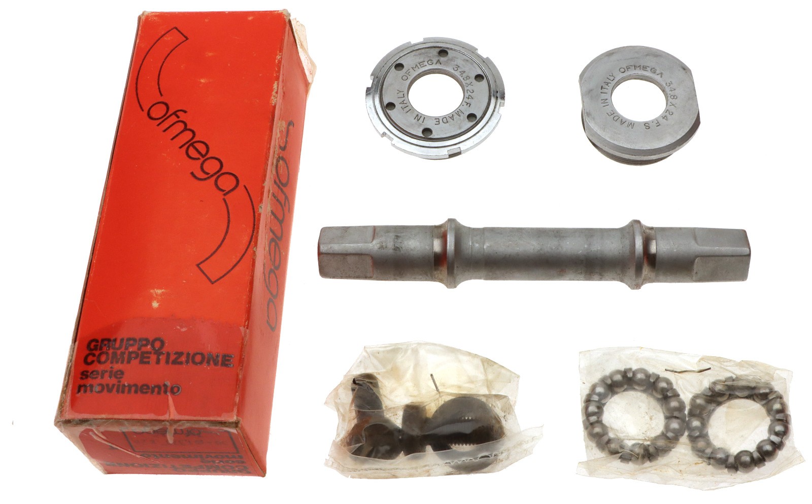 Ofmega Competitzione Crankset 170mm 52/42/32 6SPD Silver with BB NOS NEW Vintage