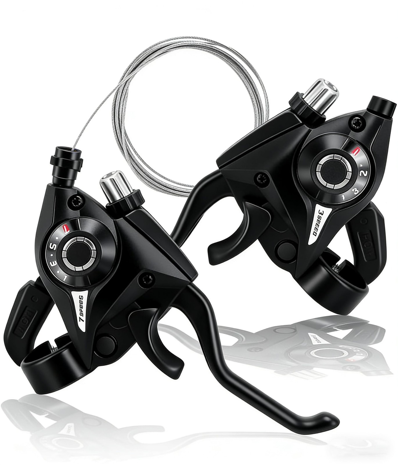 3×7 Speed Bike Shifter Brake Levers Combo, 21Speed Integrated Bicycle Gear Sh…