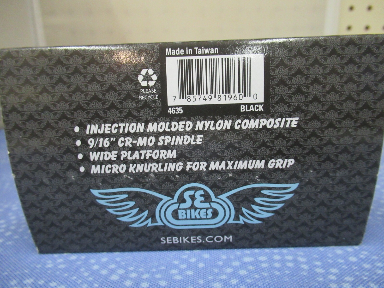 SE Bikes / Racing 12 O’Clock Black Nylon 9/16″ Bike Pedal Set Fit Universal- New