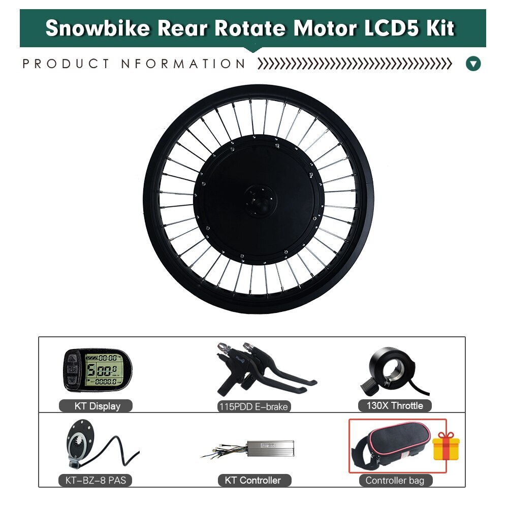 48V 1000W 1500W 72V 3000W Fat E-bike Snow Brushless Non-Gear Rear Rotate Motor