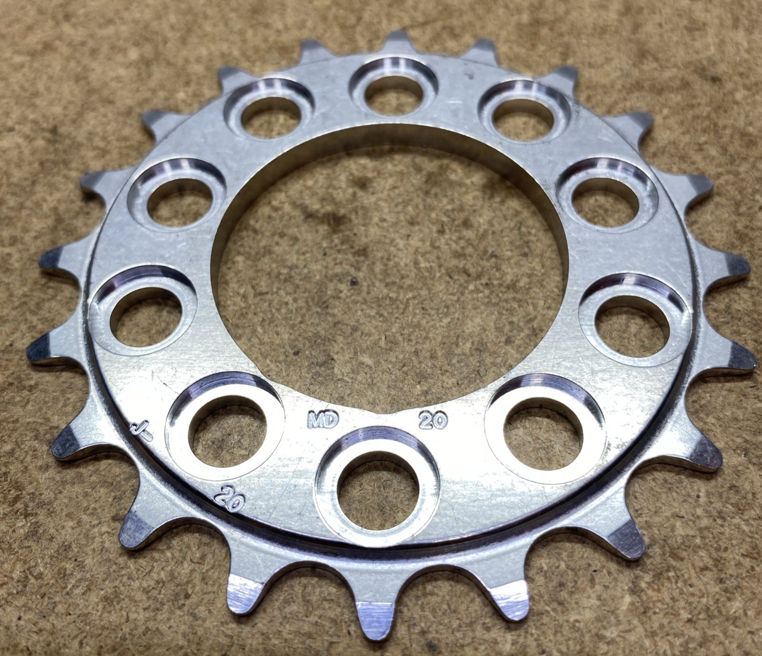 NOS Alloy Inner Chainring 20T 56/58mm BCD Silver Vintage MTB Touring Triple